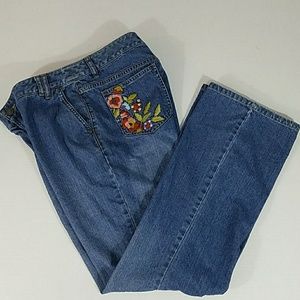 Liz Claiborne bootcut jeans with floral pockets